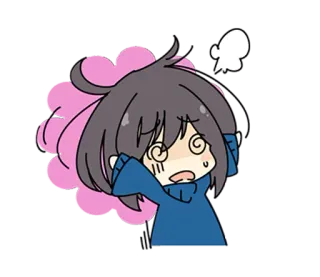 😵 cc6da977 动漫, 女孩, 晕, 表情, 卡通, 震惊, 困惑 whatsapp sticker