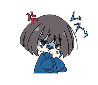 😨 f26724bf ムスッ 动漫, 漫画, 日本, 贴纸, 生气, 嘟嘴, 沮丧 whatsapp sticker