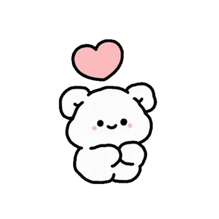 💬 35a4c077 cute, animal, dog, heart, kawaii, sticker telegram sticker