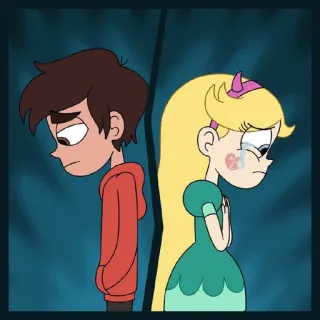 😢 48605657 Star Butterfly, Marco Diaz Star vs. the Forces of Evil Dibujos animados, Triste, Relación, Amistad, Separación, Llorando, Animado, Adolescentes whatsapp sticker