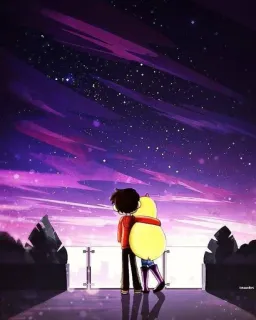 💜 989cbb39 Star Butterfly Star vs. the Forces of Evil Dibujos animados, Star Butterfly, Marco Díaz, Abrazo, Pareja, Star vs. las fuerzas del mal whatsapp sticker