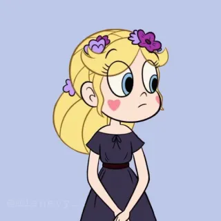 🙂 d4eb70c5 Star Butterfly dibujos animados, Star Butterfly, vestido, corona de flores, lindo whatsapp sticker