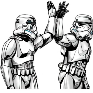 🫸 93ba5808 Stormtrooper Star Wars 冲锋队, 星球大战, 击掌, 科幻, 银河帝国, 克隆人士兵 telegram sticker