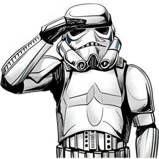 🫡 f4c1e9c5 Stormtrooper Star Wars 冲锋队员, 星球大战, 敬礼, 电影, 士兵, 盔甲 telegram sticker