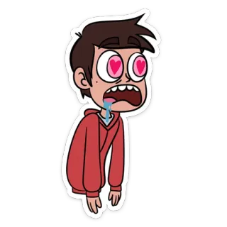 😍 23705bef Marco Diaz Star vs. the Forces of Evil kreskówka, miłość, serca, animacja, serial TV, fanart telegram sticker