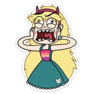 😳 b825a0b5 Star Butterfly Star vs. the Forces of Evil Star Butterfly, Kreskówka, Animacja, Disney, Postać, Śmieszne, Krzyczący telegram sticker