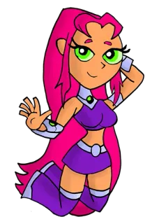 💁 7e5246f0 Starfire Teen Titans Cartone animato, Supereroe, Teen Titans, Starfire, DC Comics, Animazione whatsapp sticker