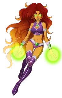 😁 d90f6760 Starfire Starfire, Teen Titans, DC Comics, supereroe, cartone animato whatsapp sticker