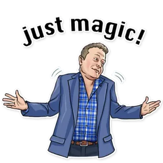 🔮 dce26f2e just magic! sihir, pria, gestur, angkat bahu telegram sticker