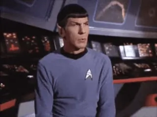 🤨 b68f6dd5 Spock Star Trek Спок, Стар Трек, научная фантастика, вулканец, телешоу whatsapp sticker