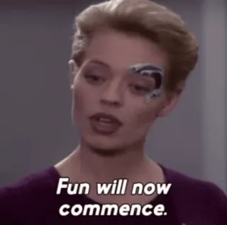 🎉 beb5dc69 Seven of Nine Star Trek Voyager Fun will now commence. startrek, борг, voyager, седьмая из девяти, ассимиляция whatsapp sticker