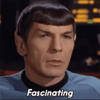🥰 c31e4893 Spock Star Trek Fascinating Спок, увлекательно, Стар Трек, ТВ, научная фантастика whatsapp sticker