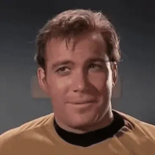 😏 f8055aea James T. Kirk Star Trek Капитан, Стар Трек, Уильям Шетнер, Космос, Научная Фантастика whatsapp sticker