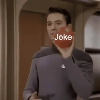 🙃 fafbca05 Joke шутка, яблоко, мужчина, серьезный whatsapp sticker