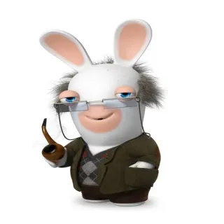 😏 8019b520 conejo, dibujos animados, gafas, pipa, argyle, gracioso whatsapp sticker