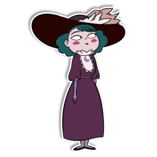 😅 0dff2262 Eclipsa Butterfly Star vs. the Forces of Evil Eclipsa, Star vs. as Forças do Mal, desenho animado, chapéu, vestido, personagem telegram sticker