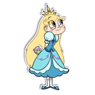 ☺️ 37841def Star Butterfly Star vs. the Forces of Evil desenho animado, princesa, loira, magia, vestido, animação telegram sticker