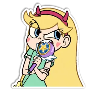 🤔 439f4c84 Star Butterfly Star vs. the Forces of Evil desenho animado, Star Butterfly, magia, menina, animado, língua telegram sticker