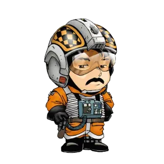 🚀 e71945c0 Wedge Antilles Star Wars star wars, piloot, helm, wedge, antilles, oranje telegram sticker