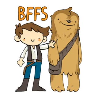 😌 a2eda23e Han Solo Star Wars BFFS Star Wars, Han Solo, Chewbacca, Meilleurs amis, Amis, Dessin animé, Amitié whatsapp sticker