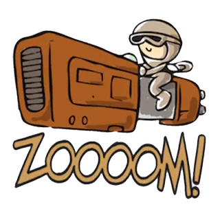 🚗 c03ccee9 ZOOOOM! vitesse, zoom, dessin animé, course, transport, personnage, véhicule whatsapp sticker