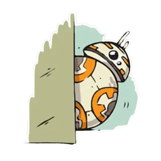 😯 e37388b0 BB-8 Star Wars droïde, star wars, robot, bb-8, science-fiction, dessin animé, film, personnage whatsapp sticker
