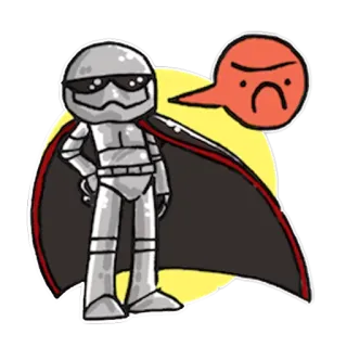 😡 eae19d9d sticker, stormtrooper, cartoon, robot, en colère, cape, science-fiction whatsapp sticker