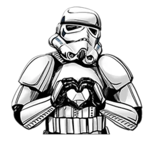 ❤ 7eebc6ba Stormtrooper Star Wars Stormtrooper, Star Wars, cuore, soldato, armatura, fantascienza whatsapp sticker