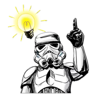 ☝ 9a8f0f97 Stormtrooper Star Wars star wars, stormtrooper, idea, lampadina whatsapp sticker