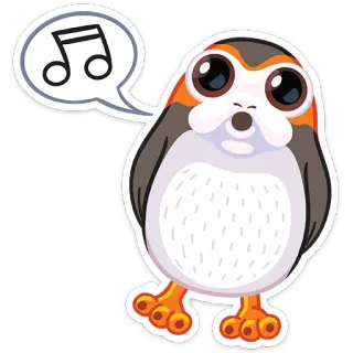 😙 f2f0a01f Porg Star Wars 波格鸟, 星球大战, 生物, 鸟, 可爱, 动物 telegram sticker