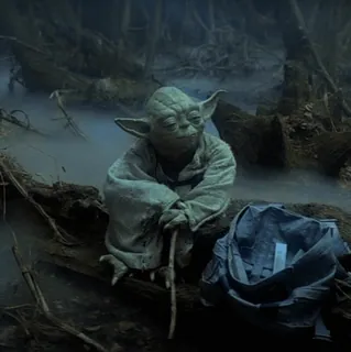 💫 4ee19ee9 Yoda Star Wars Yoda, Star Wars, Jedi, pantano, Dagobah, fantasía, personaje, película telegram sticker