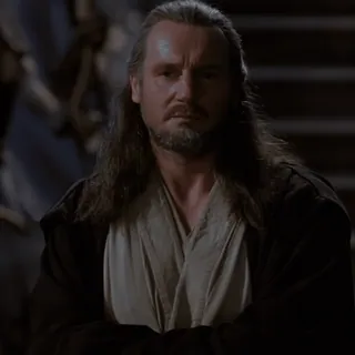 💫 8c180976 Qui-Gon Jinn Star Wars Qui-Gon Jinn, Liam Neeson, Star Wars, Jedi, personaje, película telegram sticker