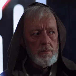 💫 9807ddcb Obi-Wan Kenobi Star Wars Obi-Wan Kenobi, Star Wars, Jedi, con capucha, viejo, Ben Kenobi telegram sticker