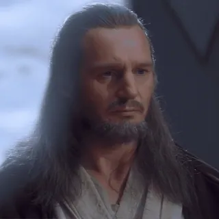 💫 ad2c5c31 Qui-Gon Jinn Star Wars Qui-Gon Jinn, Star Wars, Liam Neeson, Jedi, personaje, película telegram sticker