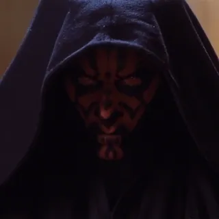 💫 c7539249 Darth Maul Star Wars Darth Maul, Star Wars, Sith, villano, cara roja, figura encapuchada telegram sticker