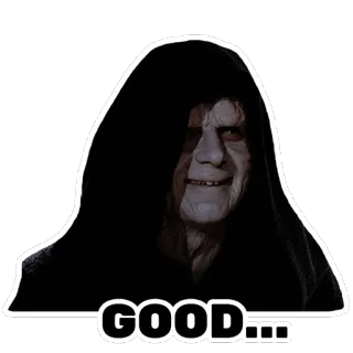 😈 b65d7fd0 Emperor Palpatine Star Wars GOOD... звездные войны, палпатин, дарт сидиус, император, темная сторона, лорд ситхов, злодей, угроза, коварный telegram sticker