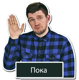 👋 566189f5 Пока 男人, 挥手, 拜拜, 再见, 再见, 俄语, 问候 telegram sticker