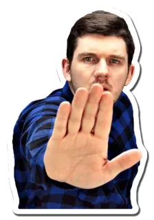 ✋ 7c8a2ca0 停止, 手, 手势, 男人, 警告 telegram sticker