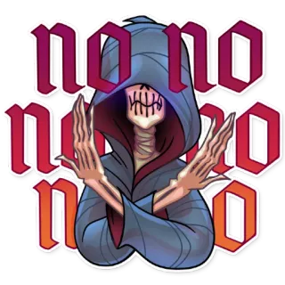 🙅 27aa5b1c no no 骷髅, 不, 拒绝, 死神, 禁止, 万圣节, 怪物 telegram sticker