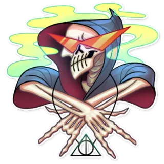 😎 41240f1d 骷髅, 死亡, 死神, 太阳镜, 兜帽, 骨头, 大麻, 草 telegram sticker
