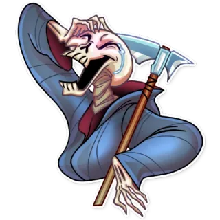 😂 82ae2eb1 Grim Reaper 死亡, 骷髅, 死神, 镰刀, 万圣节, 斗篷 telegram sticker