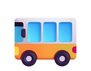 🚌 8a2d71f6 Bis, Transportasi, Kendaraan, Kuning, Biru, Bis sekolah telegram sticker