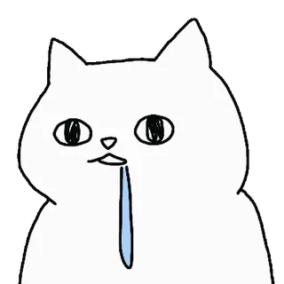 💬 859de042 แมว, สัตว์, สติกเกอร์, ตลก, น่ารัก, แมวขาว, น้ำลาย telegram sticker