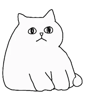 💬 bab31189 แมว, แมวขาว, สัตว์, สัตว์เลี้ยง, น่ารัก, เรียบง่าย, การ์ตูน telegram sticker