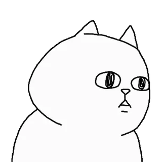 💬 f1ef9e9b แมว, ภาพวาด, สัตว์, การ์ตูน, สติกเกอร์, แมวขาว telegram sticker