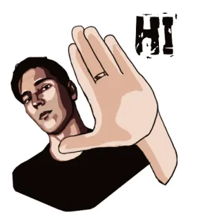 👋 25bfcede HI saluto, mano, uomo, persona, salutare, onda telegram sticker