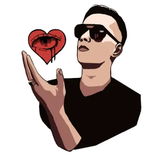 ❤️ a63d9d23 uomo, occhiali da sole, occhio, cuore, adesivo telegram sticker
