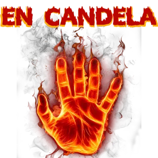😆 643d05b1 EN CANDELA ogień, płomień, ręka, płonący, hiszpański, fraza, gorący whatsapp sticker