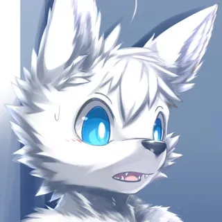 😦 104b36a4 Furry, Witte vos, Schattig, Antropomorf, Cartoon, Dier whatsapp sticker