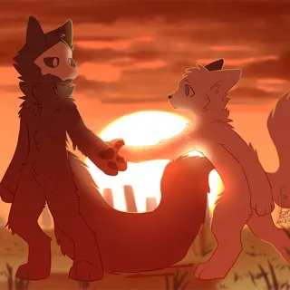 💓 11f81c14 Puro Changed Furry, Anthro, Transfur, Changed, Zonsondergang whatsapp sticker